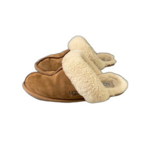 UGG  Suede Leather Sheepskin Mule  Slipper women’s size 7-7.5 Chestnut. *